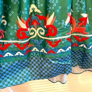 Gorg Emily Locklove midi dress detailed print and embroidered bottom